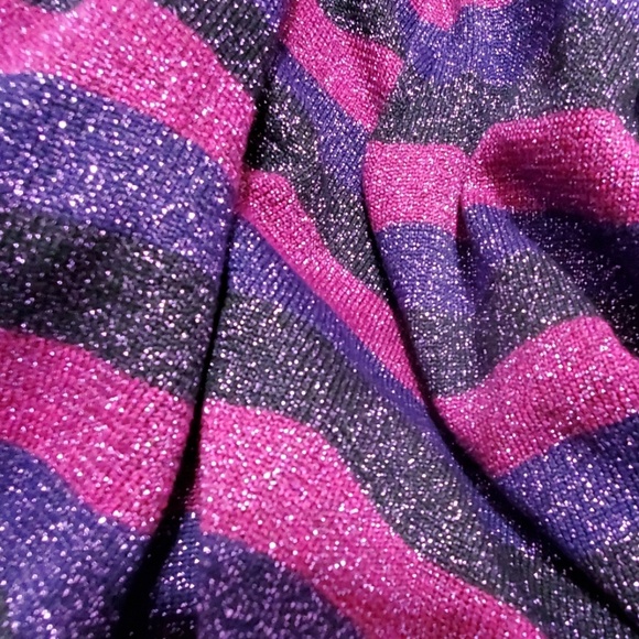Kasper & Company ASL Purple striped Metallic thread sweater Lg. - Picture 8 of 8